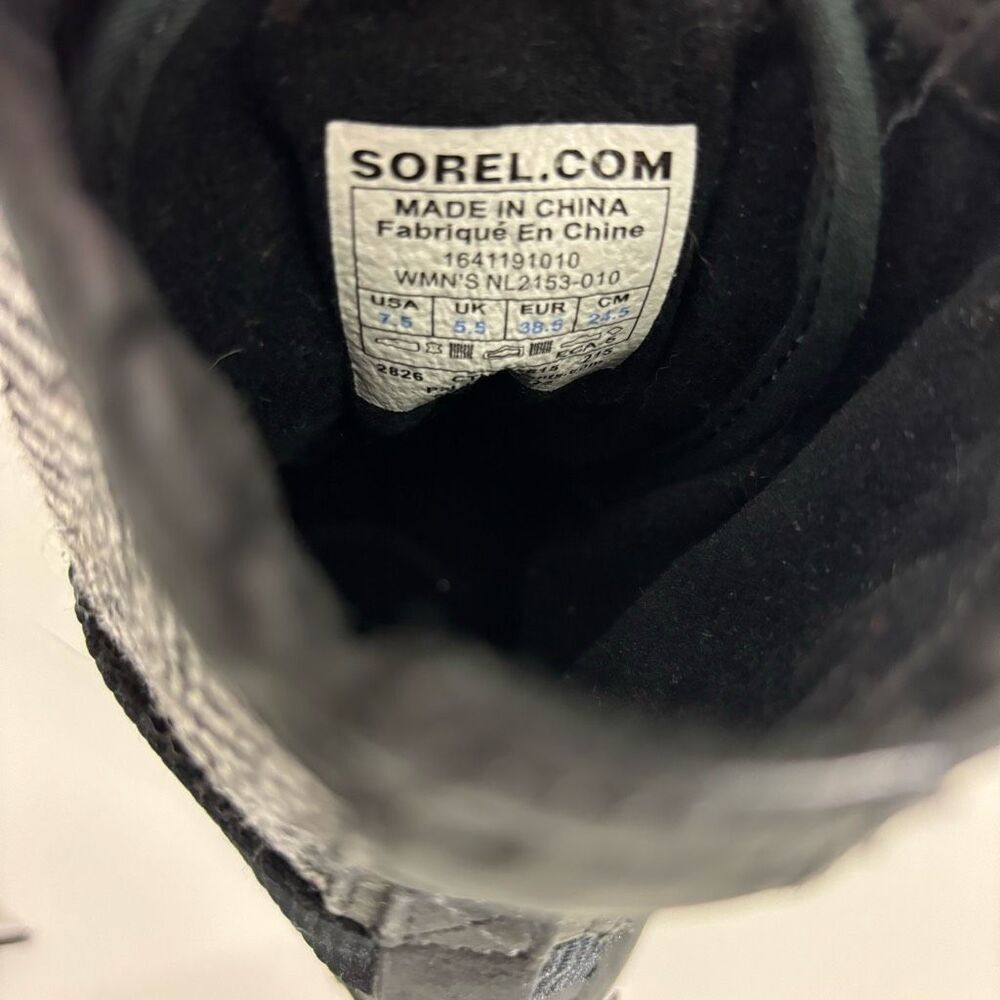 Sorel Women’s Black Slimboot Lace Up Winter Boots Size 7.5 - Picture 9 of 9